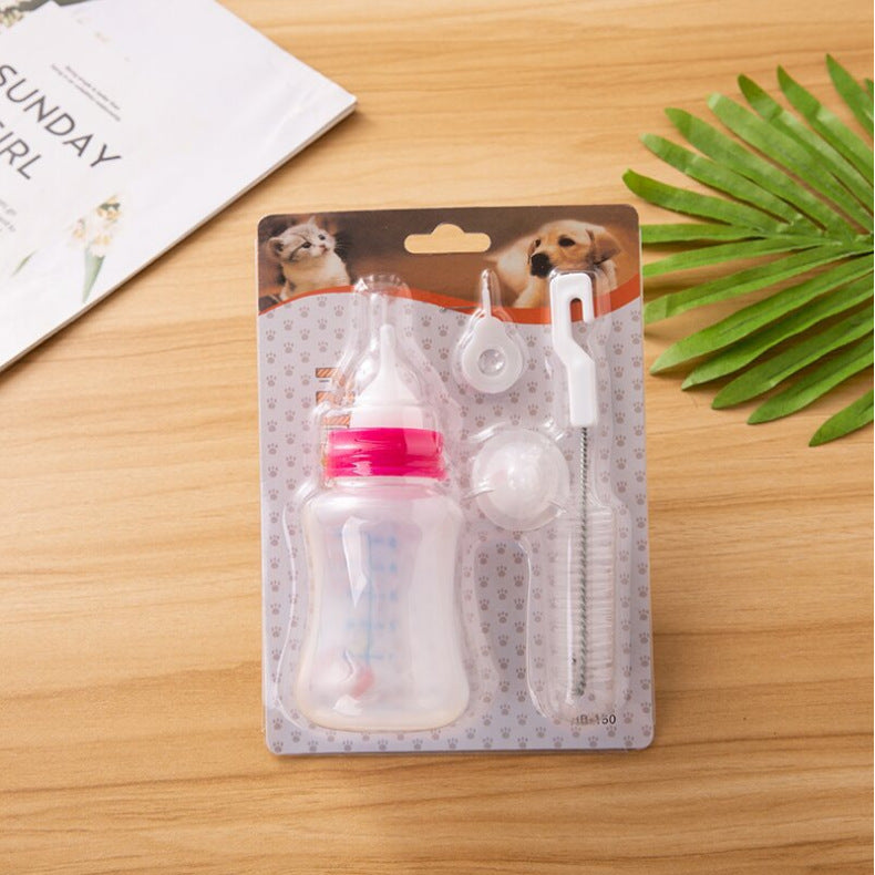 PetKind™ 60/150ml Newborn Pet Feeding Bottle with Soft Nipple & Brush Set
