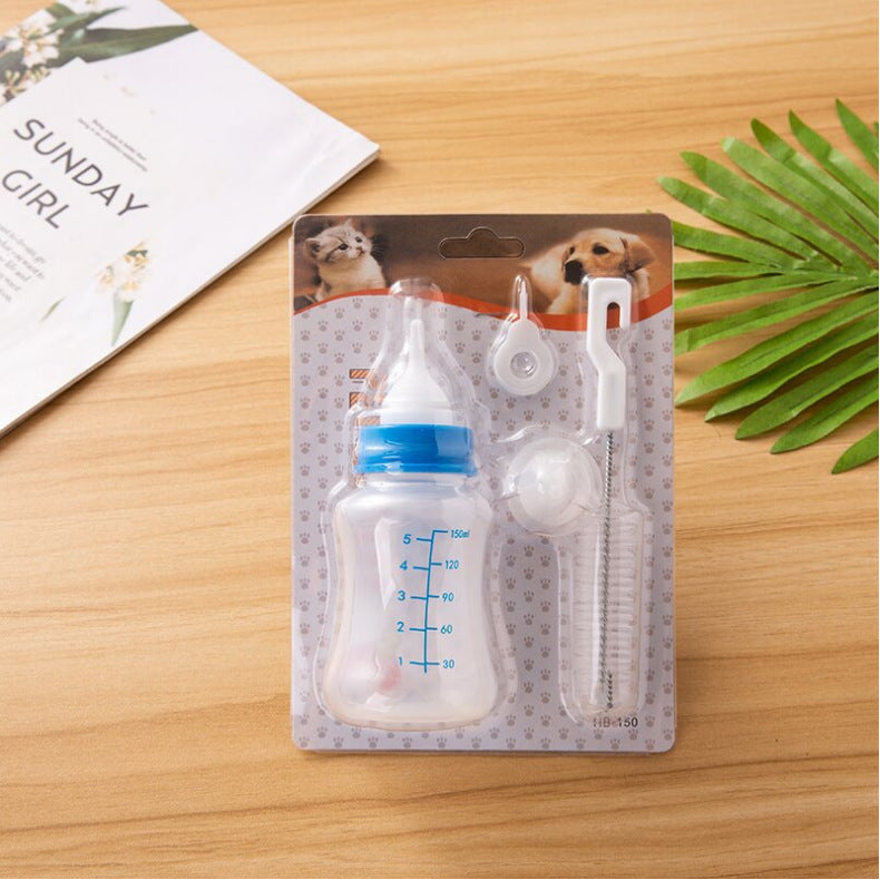 PetKind™ 60/150ml Newborn Pet Feeding Bottle with Soft Nipple & Brush Set