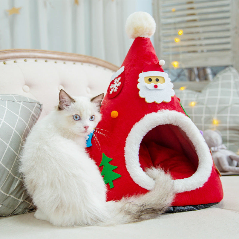 Christmas Tree Cat Bed