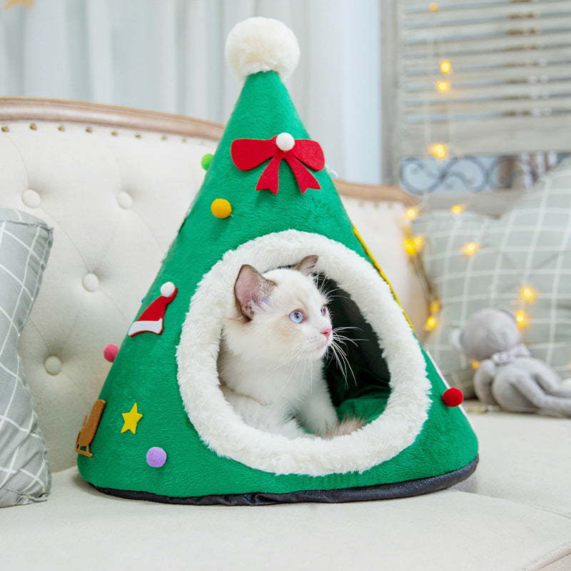 Christmas Tree Cat Bed